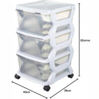 Bama Insieme 3 Cassetti con Ruote – Cassettiera Salvaspazio 36x40x62 cm, Colore Argento, Pratica e Versatile - immagine 3