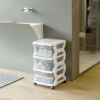 Bama Insieme 3 Cassetti con Ruote – Cassettiera Salvaspazio 36x40x62 cm, Colore Argento, Pratica e Versatile - immagine 5
