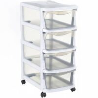Bama Insieme 4 Cassetti con Ruote – Cassettiera Salvaspazio 36x40x62 cm, Colore Bianco, Pratica e Versatile - immagine 2