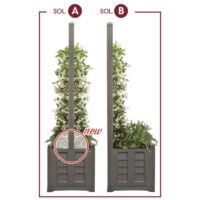 Bama Fioriera con Spalliera Separè in Resina – 80x42,5x150 cm, Colore Ferro Battuto, per Esterni e Giardini - immagine 6