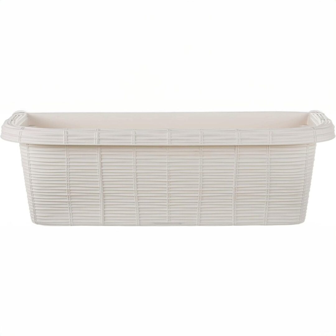 Fioriera Rettangolare 60×20×18,5 cm in resina panna
