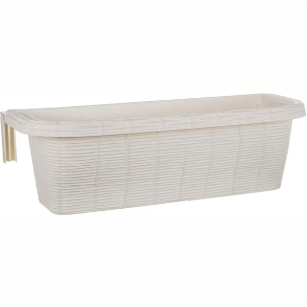 Bama Fioriera Rondine 60x20x18,5 cm – Vaso da Balcone in Resina Colore Panna, Elegante e Resistente per Esterni - immagine 2