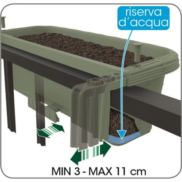 Bama Fioriera Rondine 60x20x18,5 cm – Vaso da Balcone in Resina Colore Panna, Elegante e Resistente per Esterni - immagine 5