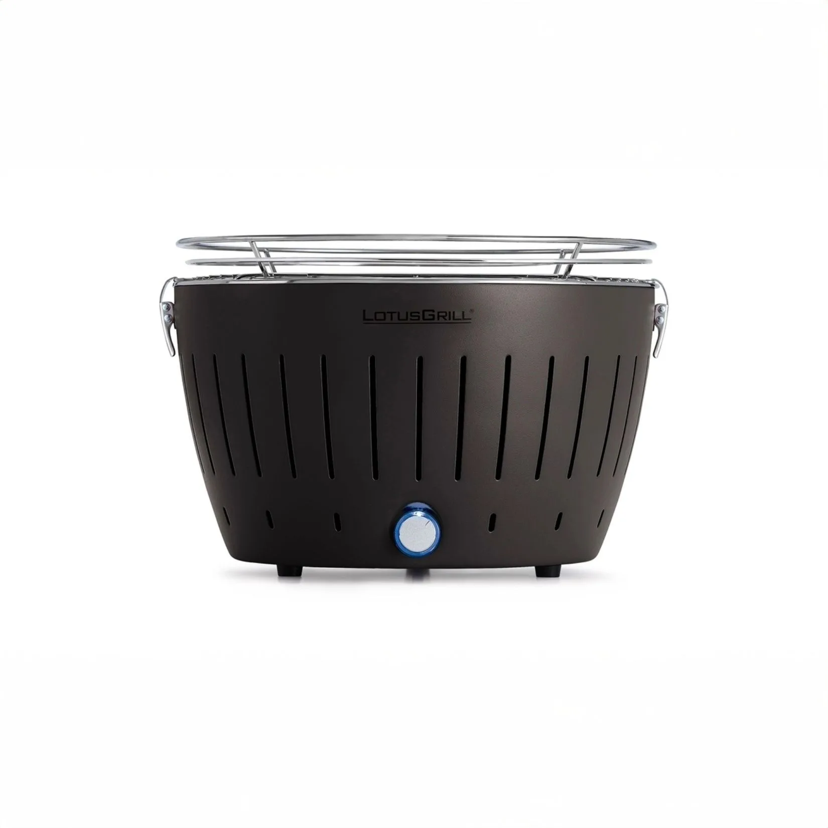 Barbecue LotusGrill Antracite 35 cm con ventola integrata e griglia in acciaio inox