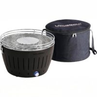 LotusGrill Antracite 35 cm – Barbecue a Carbone Compatto con Ventola Integrata, Batterie e Cavo USB, Ideale per Esterni - immagine 3