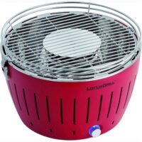 LotusGrill Standard Rosso 35 cm – Barbecue a Carbone con Ventola Integrata e Cavo USB, Compatto e Portatile per Esterni - immagine 2