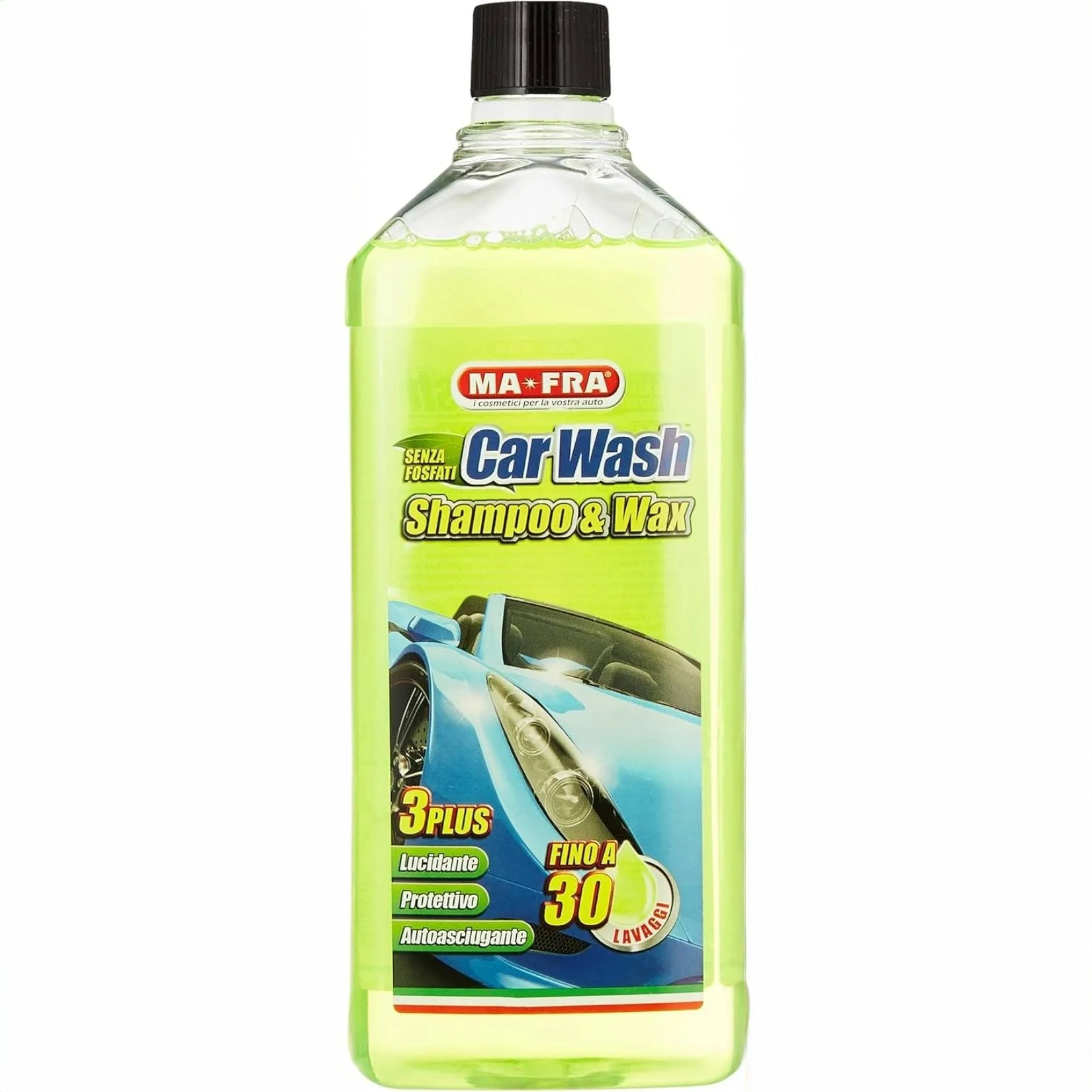 flacone shampoo auto con cera 1000 ml Ma-Fra per lavaggio e protezione carrozzeria