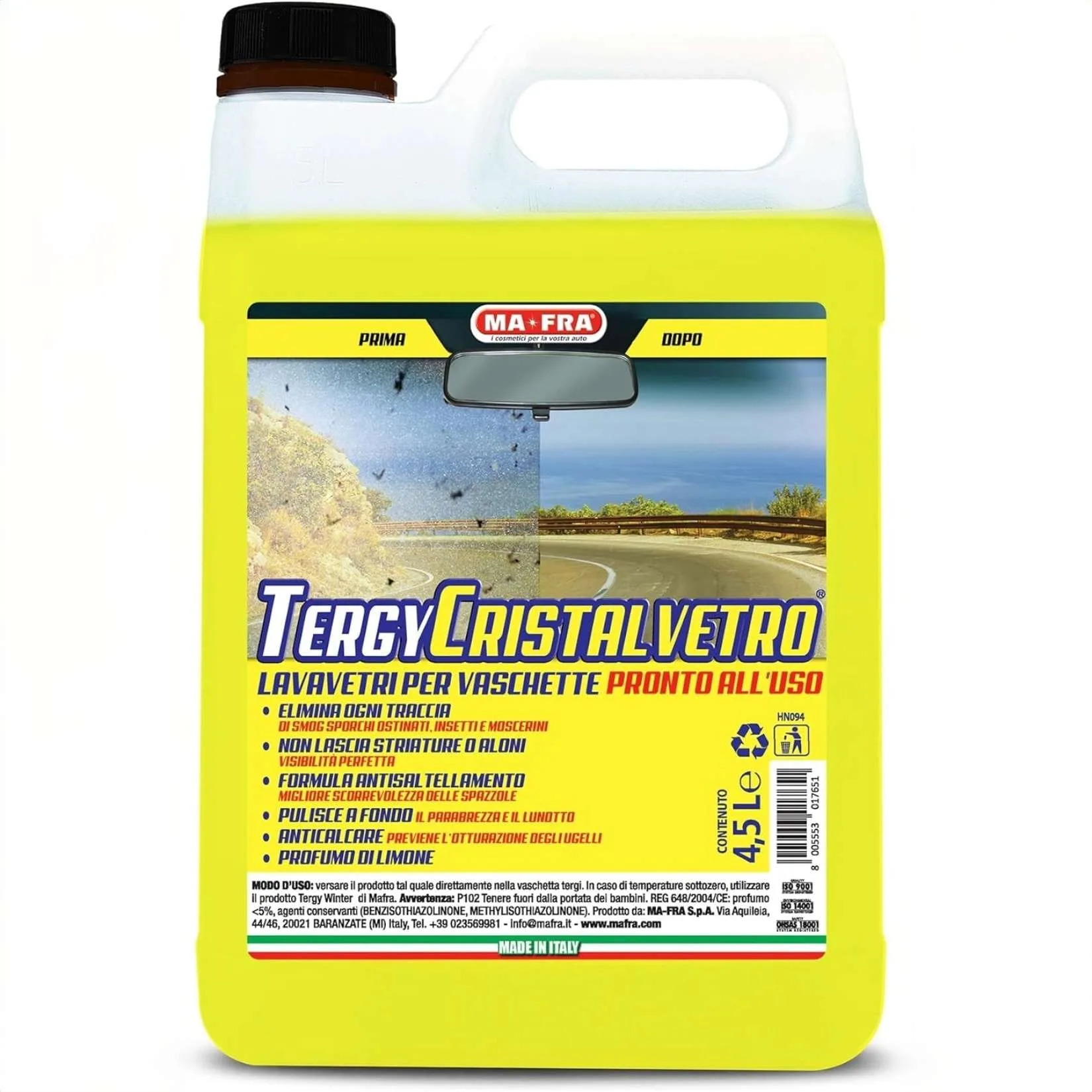 liquido lavavetri concentrato 4.5L per parabrezza auto liquido lavavetri concentrato 4.5L per parabrezza auto