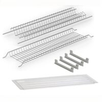 Scolapiatti 86 cm con vaschetta raccogli gocce e griglia porta bicchieri