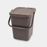 Pattumiera Raccolta Differenziata 50L Ecoplast – Apertura a Libro, in Plastica Riciclata, Marrone, Resistente per Interni ed Esterni – Made in Italy