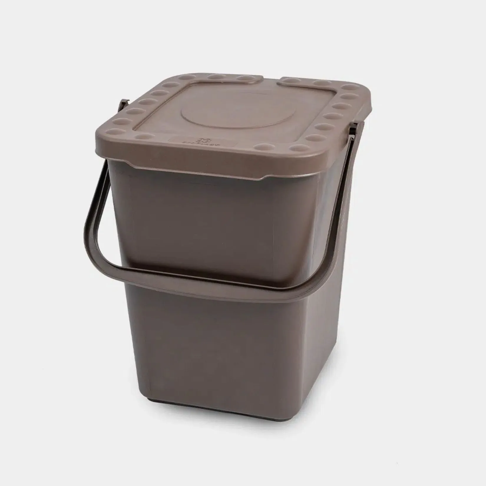 Pattumiera Raccolta Differenziata 50L Ecoplast – Apertura a Libro, in Plastica Riciclata, Marrone, Resistente per Interni ed Esterni – Made in Italy - immagine 1