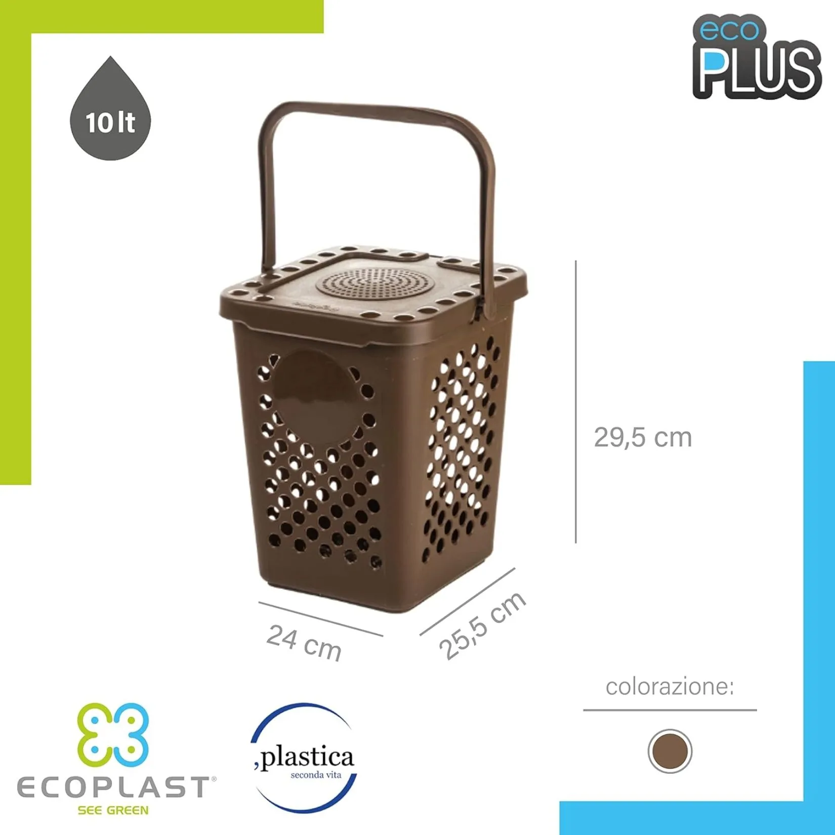 Pattumiera Forata Ecoplast – 10?L - immagine 2