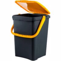 Ecoplast Bidone Raccolta Differenziata 50L Giallo – Pattumiera in Plastica Riciclata, 43x41x54, Made in Italy - immagine 2