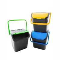 Set 3 Pattumiere Ecologic 35L – Raccolta Differenziata Ecoplast, Bidoni Colorati per Rifiuti - immagine 2