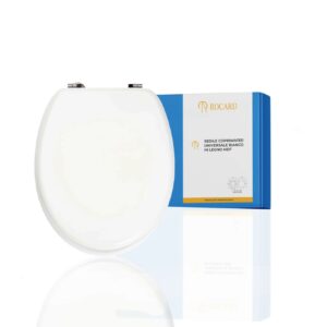 Copriwater in legno MDF bianco compatibile robusto e facile da montare per tutti i sanitari