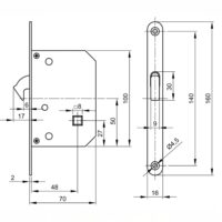 Kit Serratura a Gancio 50 mm per Porte Scorrevoli – VI.TEL. E0262N 51 in Cromo Satinato, Elegante e Robusto - immagine 4