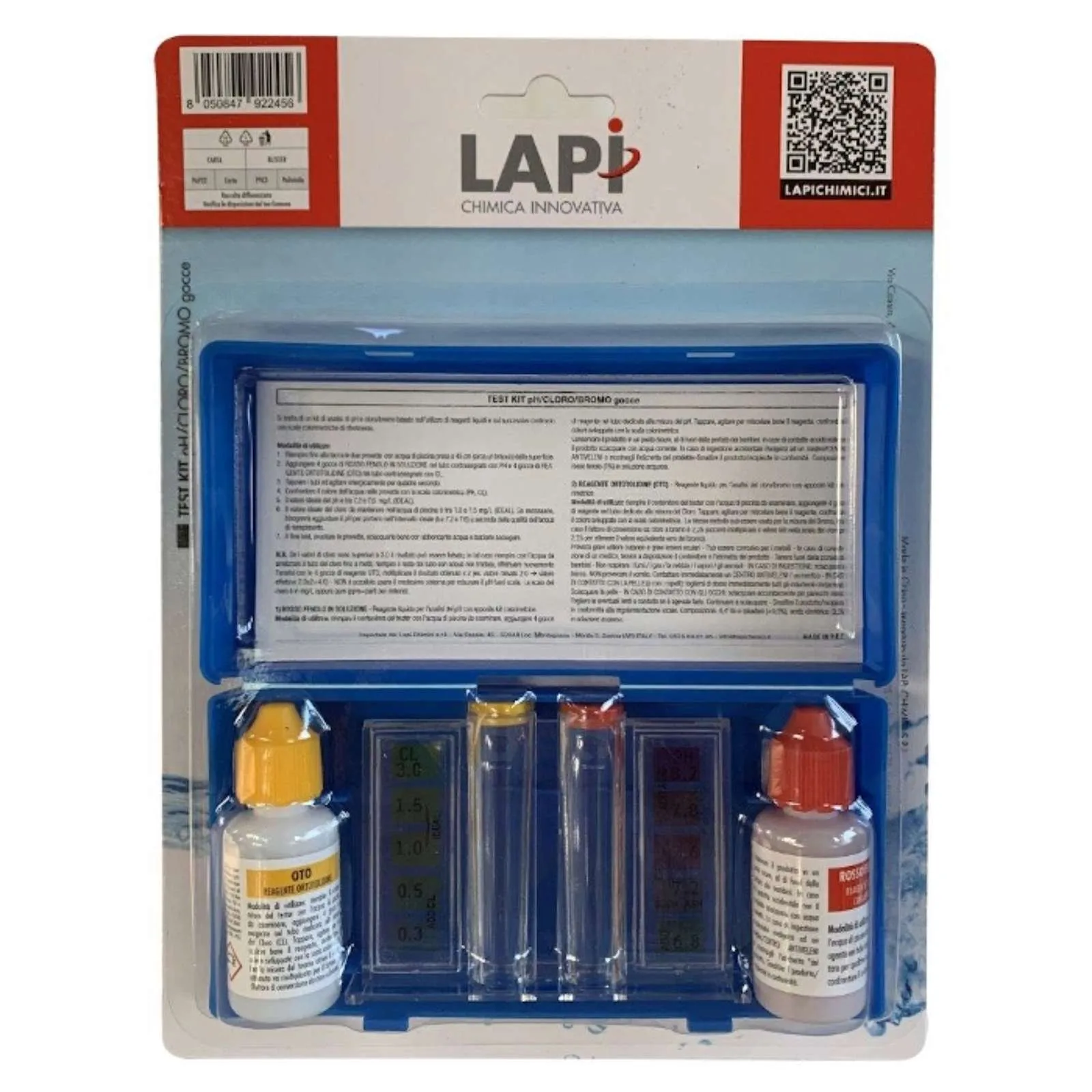 LAPI Test Kit a Gocce Cloro e pH – Analisi Acqua Piscina, Controllo Qualità e Manutenzione Precisa - immagine 1