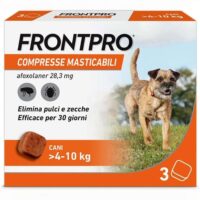 FRONTPRO 28.3 mg per cani 4-10 kg – Compressa masticabile antiparassitaria mensile contro pulci zecche uova e larve