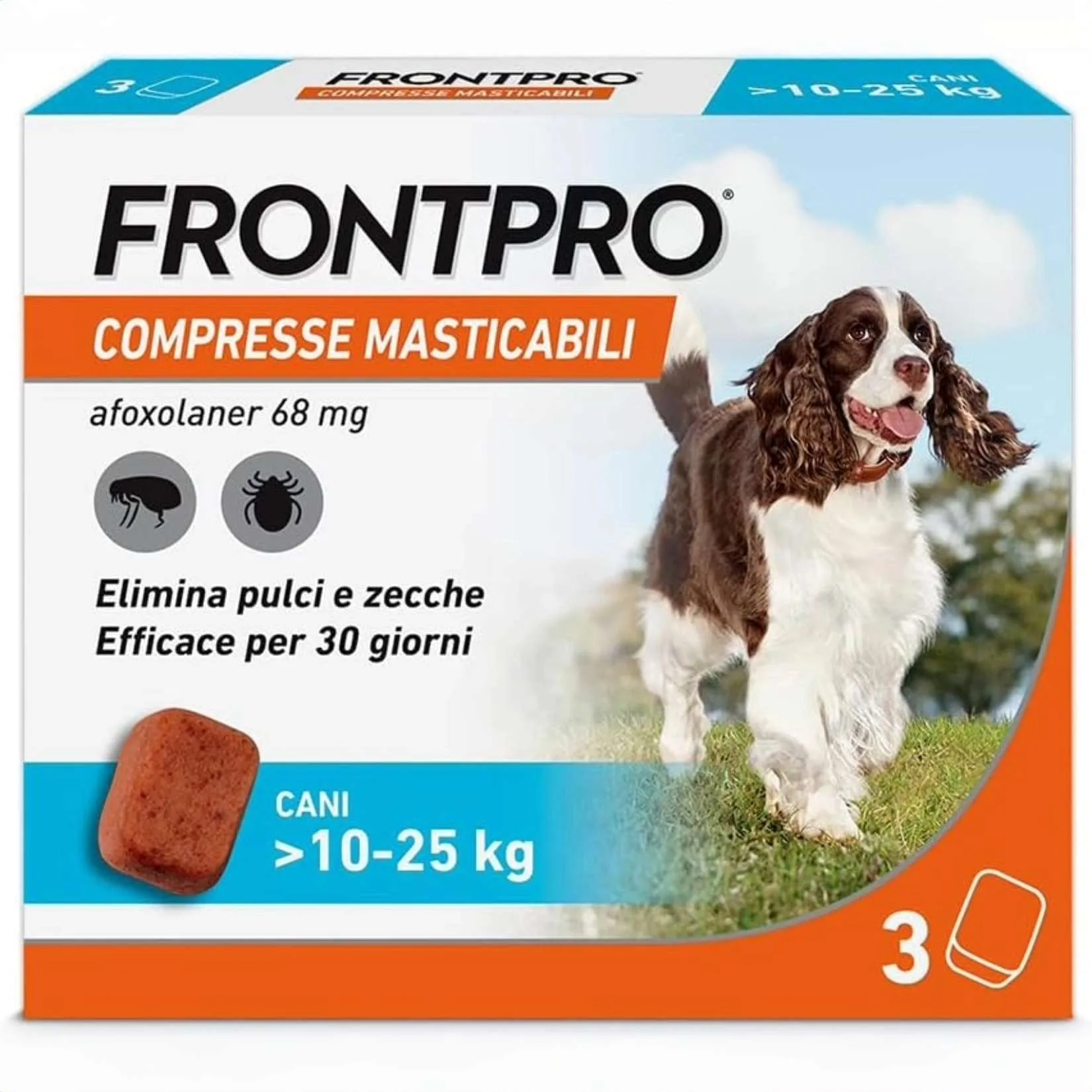 FRONTPRO 68 mg per cani 10-25 kg – Protezione antiparassitaria completa in una compressa masticabile FRONTPRO 68 mg per cani 10-25 kg – Protezione antiparassitaria completa in una compressa masticabile