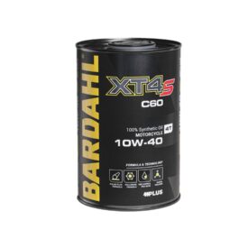 Olio motore Bardahl XT4-S C60 10W-40 per moto 4 tempi, flacone giallo con tappo nero, alta protezione e prestazioni sportive