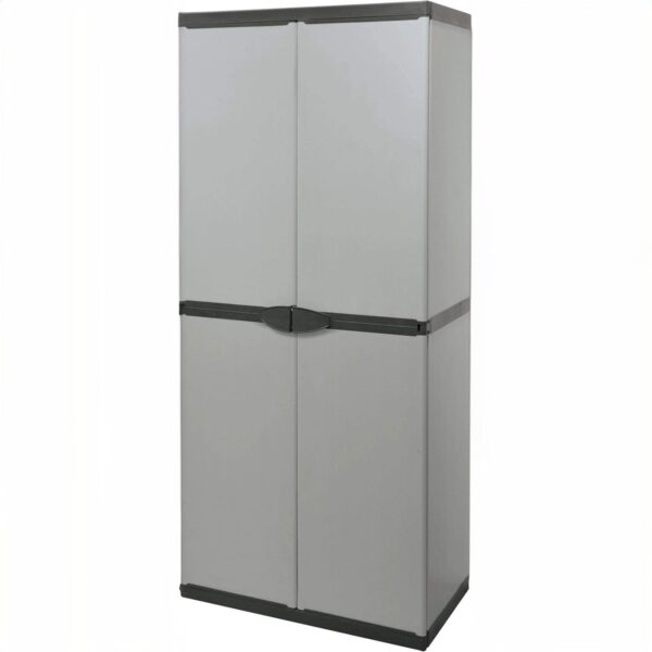 Mongardi Armadio in Resina 2 Ante con Ripiani – 68x40x165 cm – Per Interno ed Esterno, Robusto e Facile da Montare - immagine 3