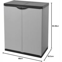 Mongardi Armadio Basso in Resina 2 Ante con Ripiani – 68x40x85 cm – Compatto, Resistente, per Interno ed Esterno - immagine 6