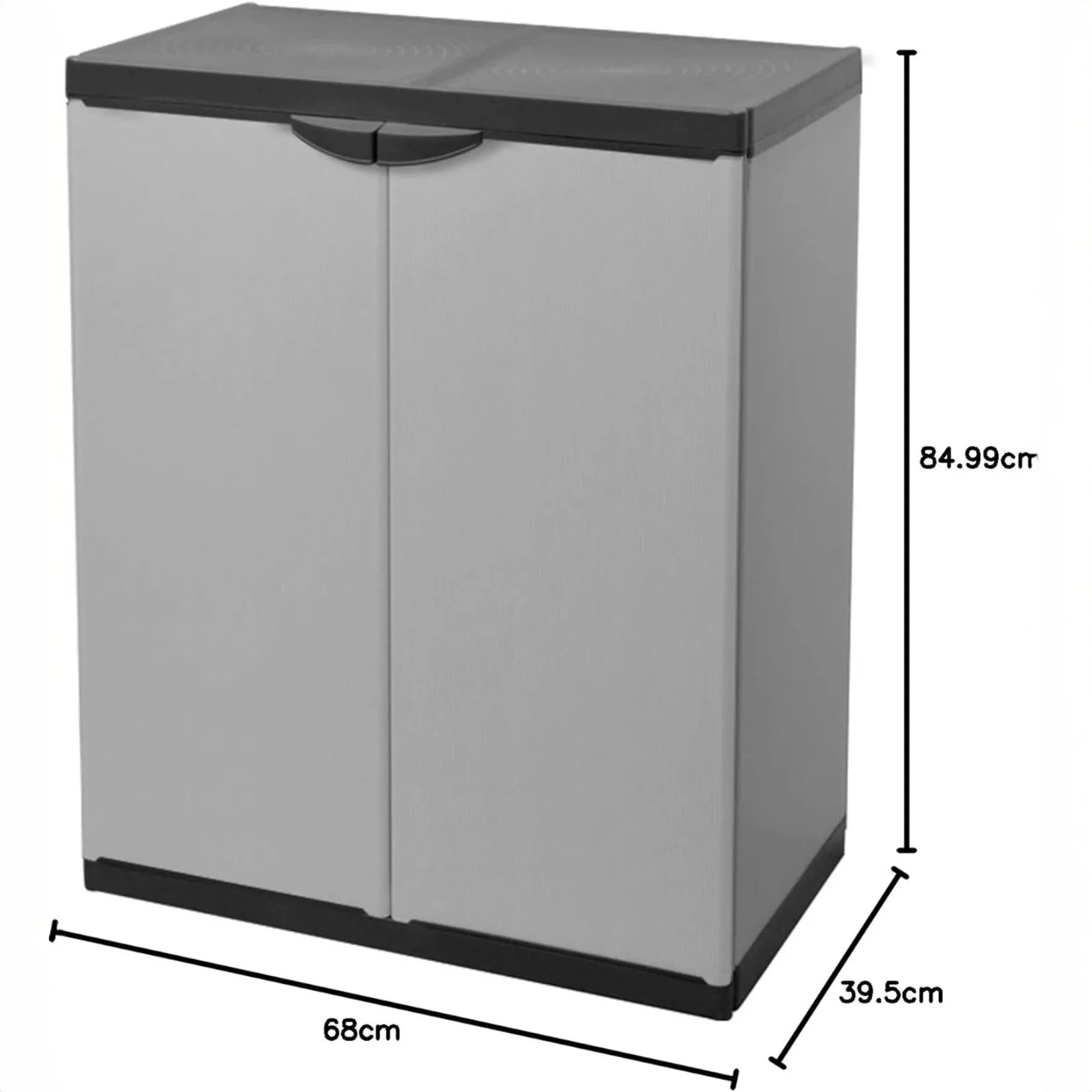 Mongardi Armadio Basso in Resina 2 Ante con Ripiani – 68x40x85 cm – Compatto, Resistente, per Interno ed Esterno - immagine 6