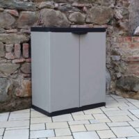 Mongardi Armadio Basso in Resina 2 Ante con Ripiani – 68x40x85 cm – Compatto, Resistente, per Interno ed Esterno - immagine 4