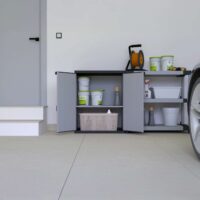 Mongardi Armadio Basso in Resina 2 Ante con Ripiani – 68x40x85 cm – Compatto, Resistente, per Interno ed Esterno - immagine 5