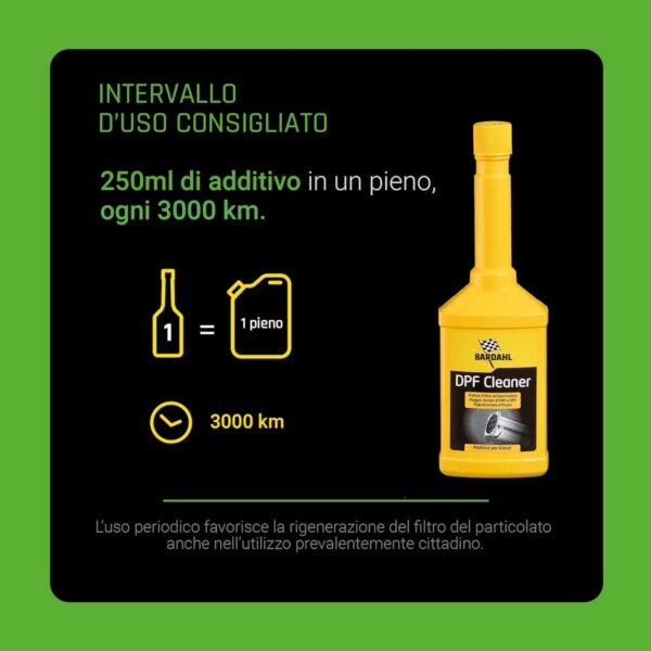 Bardahl DPF Cleaner 250 ml – Additivo Rigenerante per Filtro Antiparticolato Diesel, Pulizia Efficace Senza Smontaggio - immagine 3