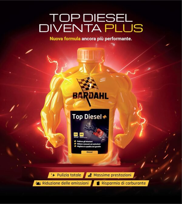 Bardahl Top Diesel 1 Litro – Additivo Professionale per Gasolio, Pulizia Iniettori, Aumento Cetano e Protezione Completa del Motore - immagine 2