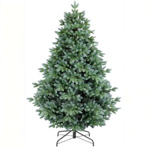 Albero di Natale EverGlow 210 cm con 1292 rami in PE e PVC, Ø121 cm, realistico e facile da montare con sistema ad ombrello.