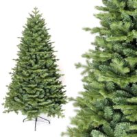Albero di Natale Rosario 180 cm Realistico in PE+PVC – 966 Rami Folti, Montaggio Ombrello, Diametro 109 cm - immagine 3