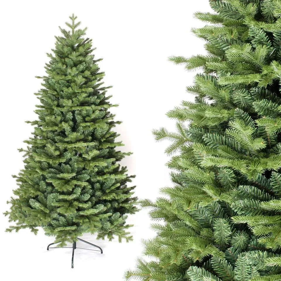 Albero di Natale Rosario 180 cm Realistico in PE+PVC – 966 Rami Folti, Montaggio Ombrello, Diametro 109 cm - immagine 3