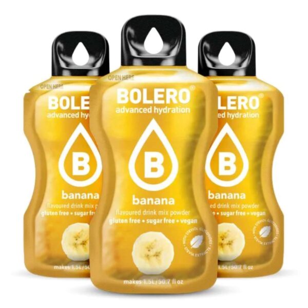 Bolero Banana bevanda istantanea low calorie senza zuccheri, gusto banana, bustine
