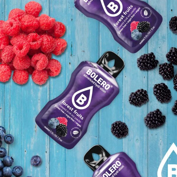 Bolero Frutti di Bosco – Bevanda Istantanea Senza Zuccheri, Bustine da 9g – Gusto Intenso, Low Calorie, Ideale per Dieta e Sport - immagine 2