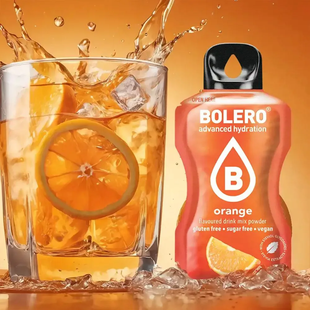 Bolero Arancia – Bevanda Istantanea al Gusto Arancia, Senza Zuccheri, Bustine da 9g – Dissetante, Low Calorie, Perfetta per Dieta e Sport - immagine 3