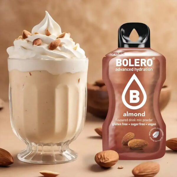 Bolero Mandorla – Bevanda Istantanea al Gusto Mandorla, Senza Zuccheri, Bustine da 9g – Cremosa, Low Calorie, Ideale per Dieta e Benessere - immagine 3