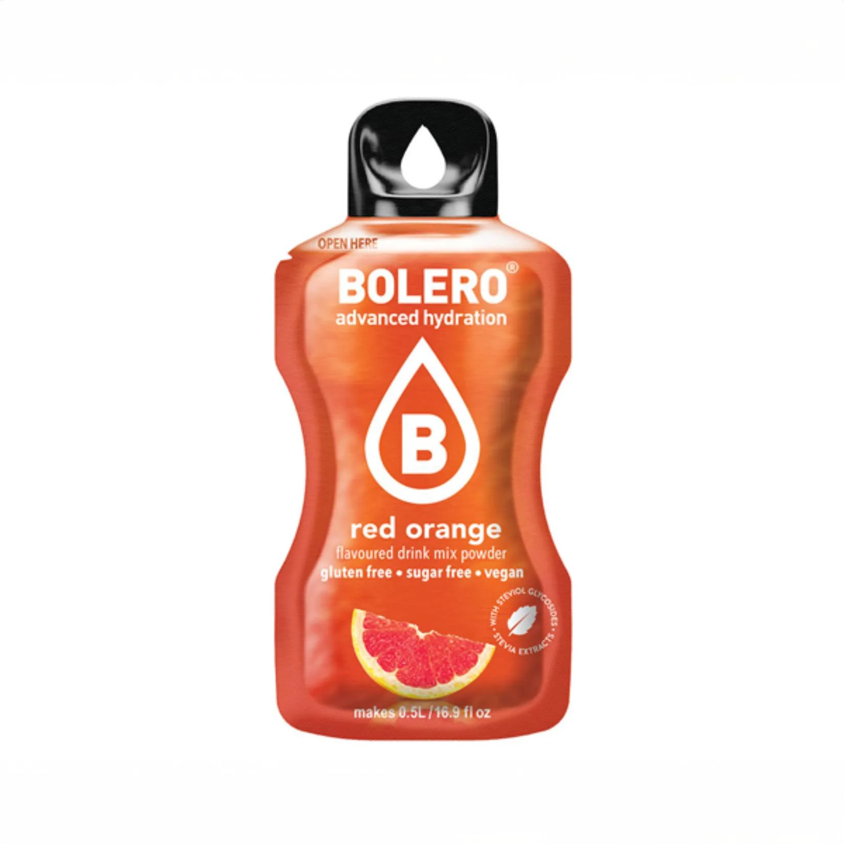 Bolero Stiks Arancia Rossa – Bevanda Istantanea Senza Zuccheri, Bustine da 3g – Gusto Intenso, Low Calorie, Ideale per Sport e Dieta - immagine 1