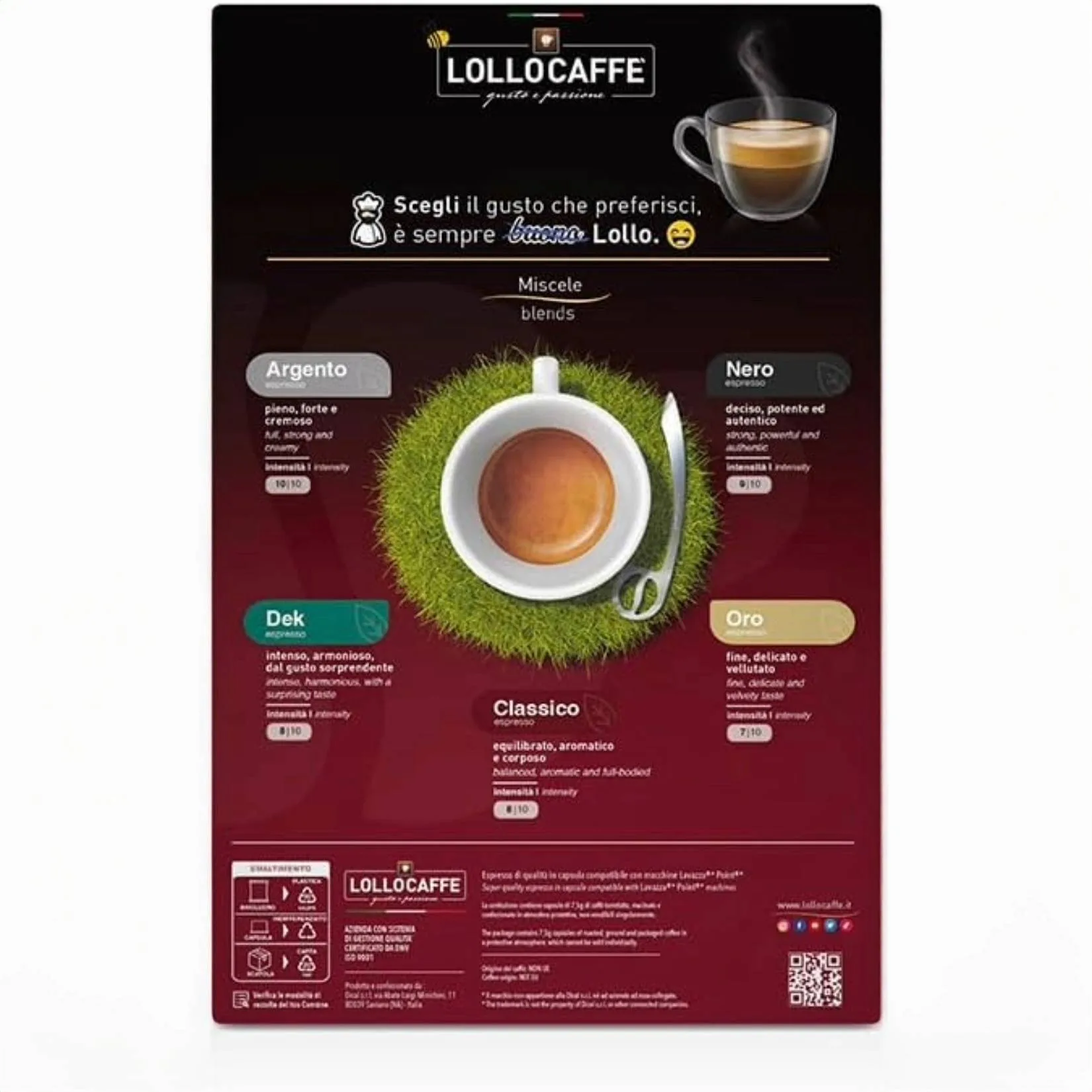 Lollo Caffè – Capsule Nero Espresso Compatibili Lavazza Point  – Gusto Intenso e Cremoso - immagine 6