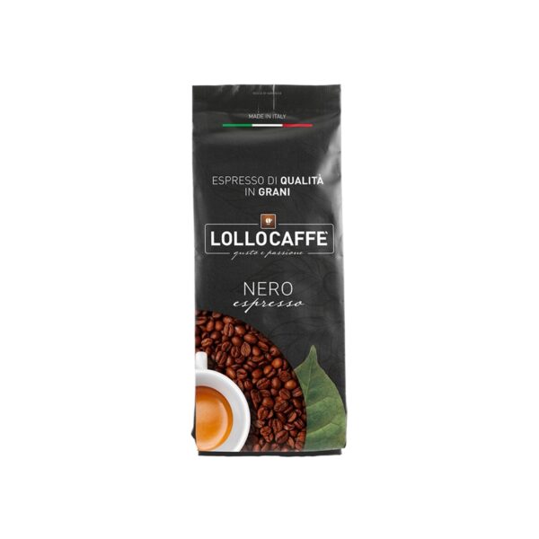 caffè in grani Lollo Caffè Miscela Nera espresso intenso gusto robusto crema spessa