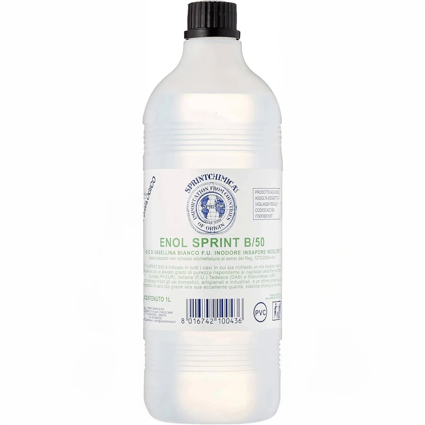 Olio di Vaselina Sprintchimica 1L – lubrificante e protettivo incolore per uso domestico e tecnico