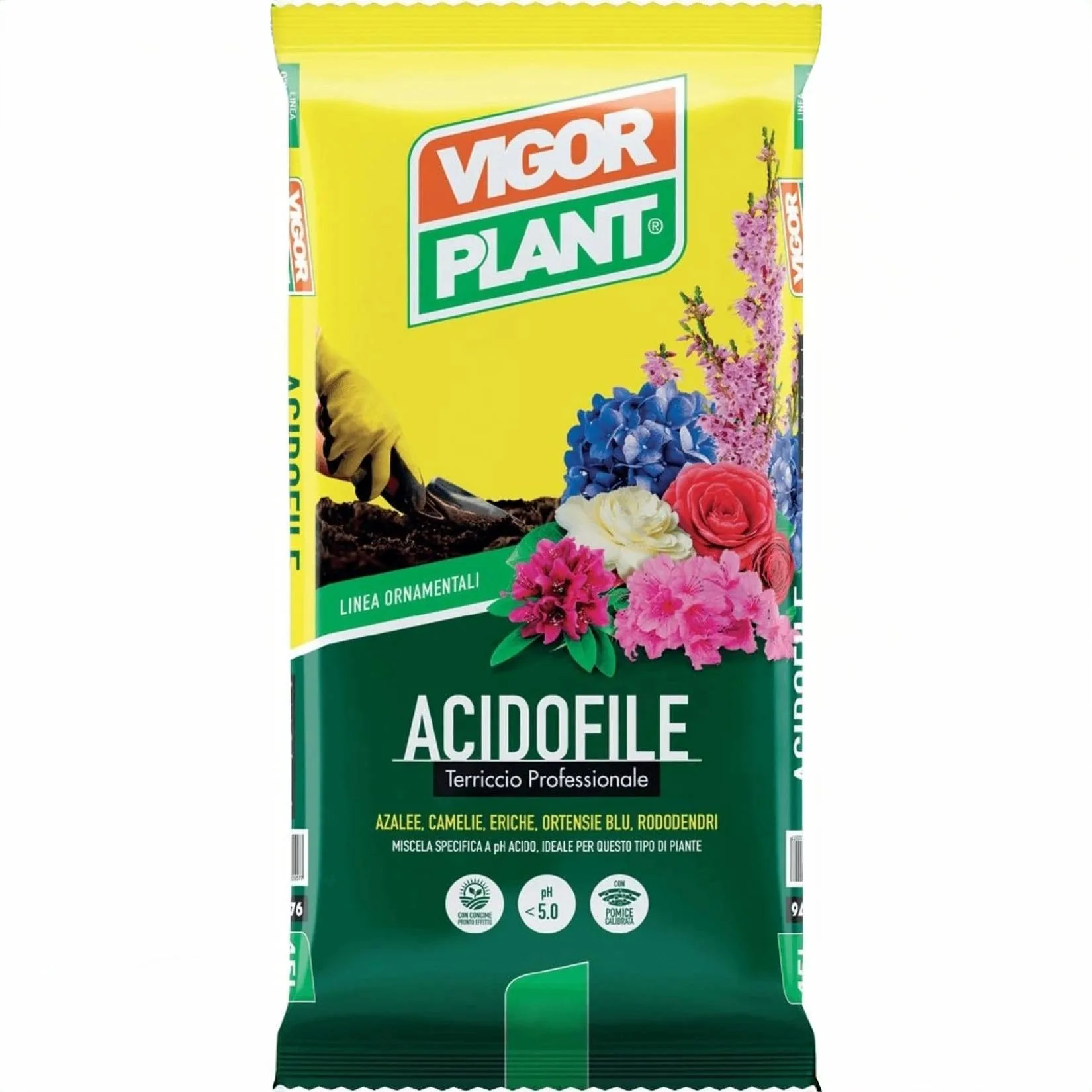 Vigorplant Terriccio Acidofile 20L – substrato professionale per azalee, ortensie e rododendri