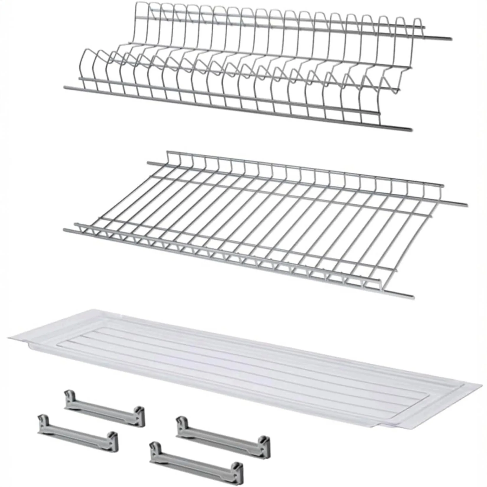 Scolapiatti 86 cm con Vaschetta Raccogli Gocce e Griglia Bicchieri – In Acciaio Cromato Protetto, per Pensile da 90 cm – Made in Italy - immagine 1