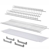 Scolapiatti da 56 cm in Acciaio Cromato con Vaschetta Raccogli Gocce – Per Pensili da 60 cm – Made in Italy, Resistente e Salvaspazio