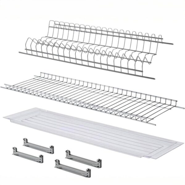 Scolapiatti da 56 cm in Acciaio Cromato con Vaschetta Raccogli Gocce – Per Pensili da 60 cm – Made in Italy, Resistente e Salvaspazio - immagine 1