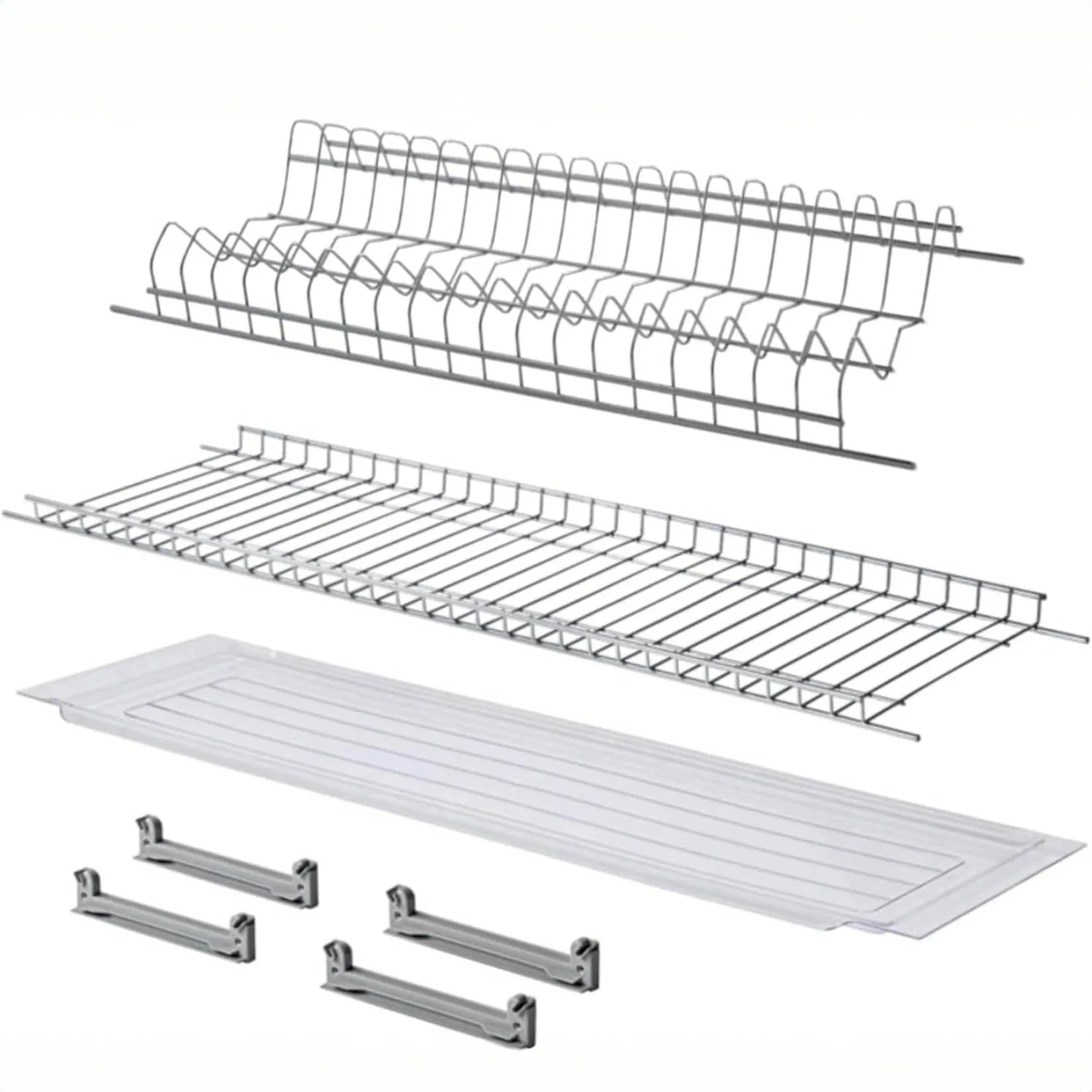 Scolapiatti da 56 cm in Acciaio Cromato con Vaschetta Raccogli Gocce – Per Pensili da 60 cm – Made in Italy, Resistente e Salvaspazio - immagine 1