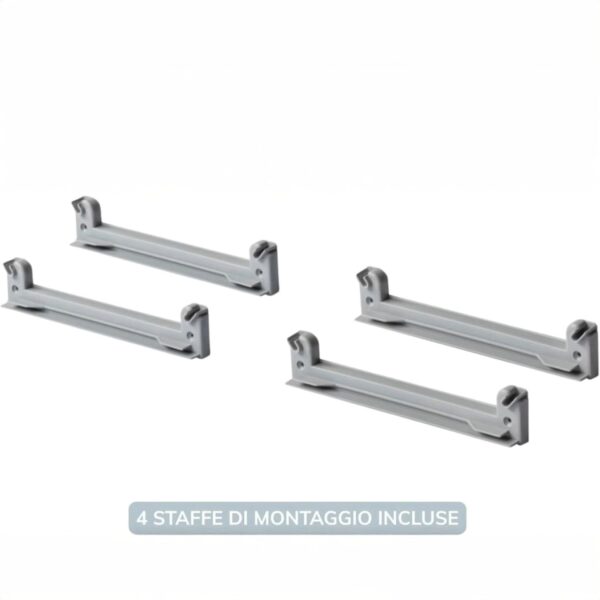 Scolapiatti da 56 cm in Acciaio Cromato con Vaschetta Raccogli Gocce – Per Pensili da 60 cm – Made in Italy, Resistente e Salvaspazio - immagine 4