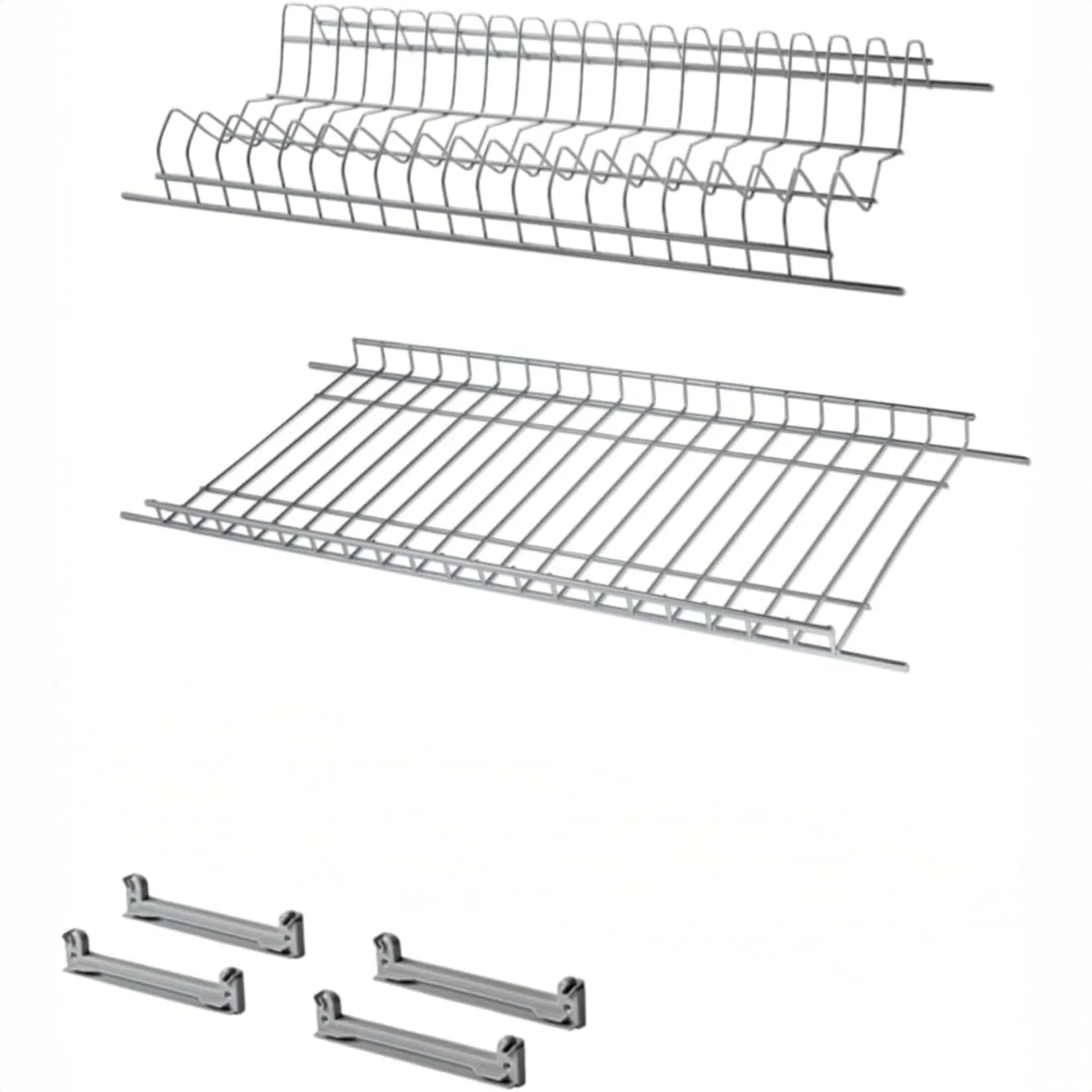 Kit Scolapiatti da Incasso 86 cm in Acciaio Cromato per Pensile 90 cm – Griglia Portapiatti in Filo Tondo, Made in Italy - immagine 1