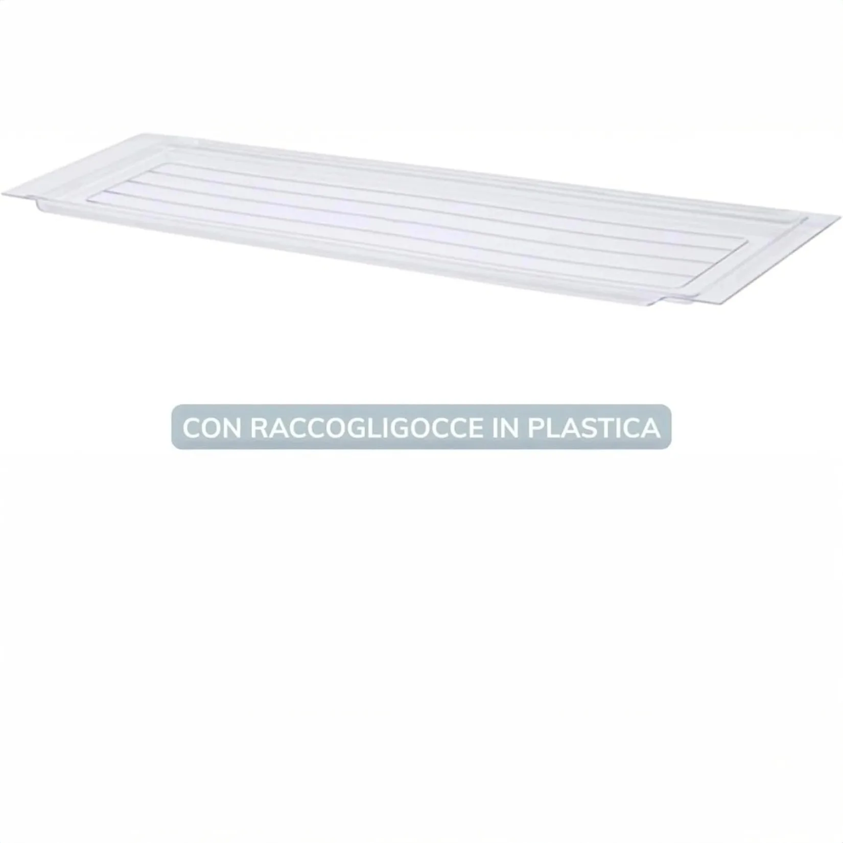 Scolapiatti 76 cm in acciaio cromato con vaschetta raccogli gocce per pensile 80 cm - immagine 3